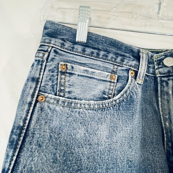 Levis 505 Jeans Mens 32x32 Blue Medium Wash Regular Fit Straight Denim Pants - Picture 10 of 13